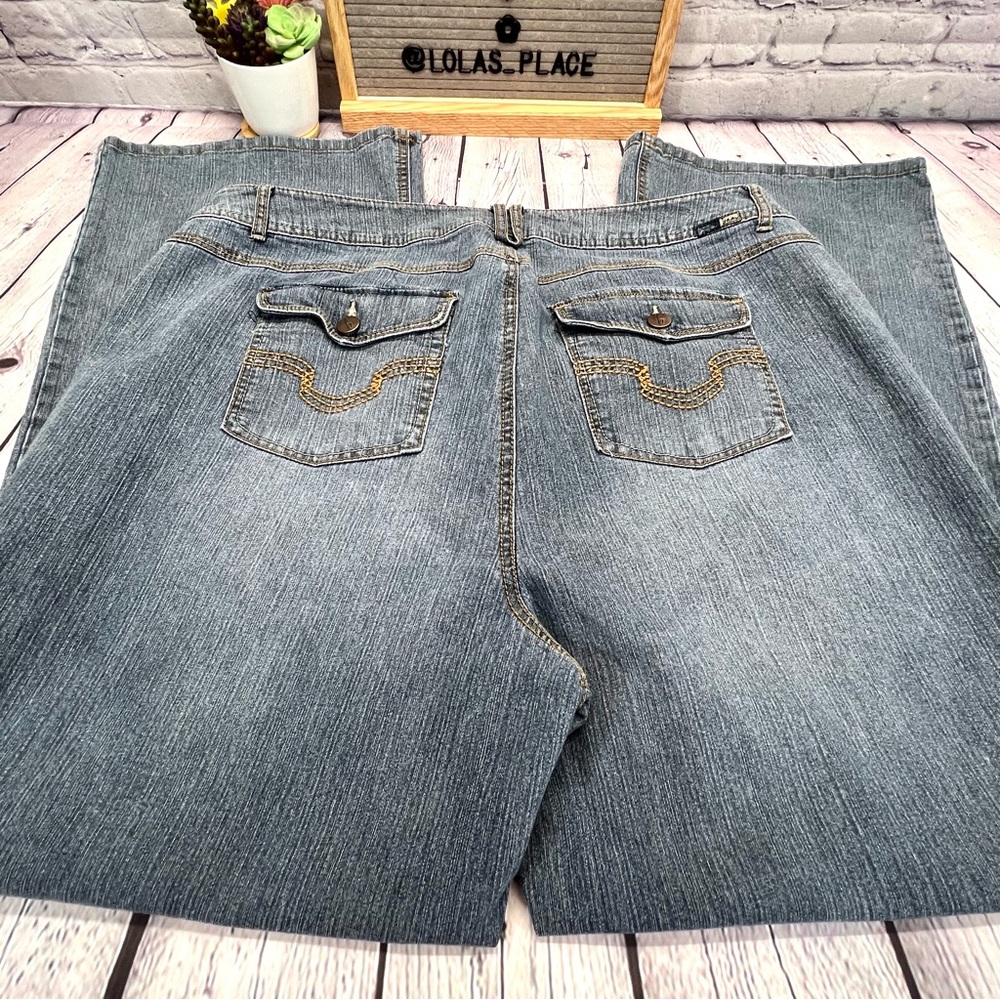 BEAU Womens Wide Leg Plus Size Jeans - Picture 2 of 11